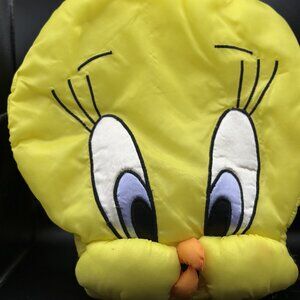 1994 Tweety Bird Fun Pouch Nylon Sleepover Bag--Velcro closure and Loop to Hang